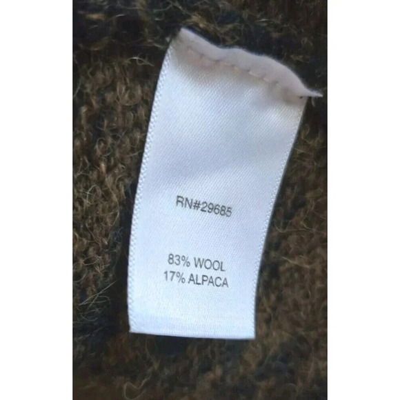 Pendleton Alpaca Wool Long Cardigan Women Medium Brown Blue Harding Open - Picture 5 of 8